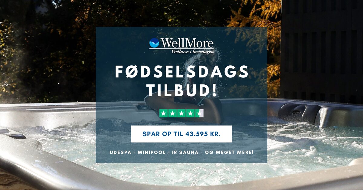 Fødselsdagstilbud udespa, minipool, infrarød sauna, badekar, vildmarksbad og koldtvandskar